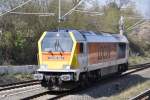 HAMBURG, 19.04.2012, LOCON 401 auf Vorbeifahrt beim S-Bahnhof Rübenkamp (City Nord)