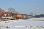 LOCON 211 (92 80 1293 502-1 D-LOCON) mit dem ersten Teil des Tchibo-Zuges am 11.02.2012 bei der Seitzermhle bei Sengenthal.