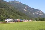 193 773 (150 Jahre Brennereisenbahn) + 193 664 Lokomotion mit Sattelauffliegern bei Niederaudorf am 06.07.2019