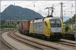  KNORR-EXPRESS  ES64U2-041 schiebt den DGS 43243  WINNER-EXPRESS  von Kufstein zum Brenner. (30.06.07)