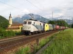 139-310 und ES 64-034 mit KLV-zug am 24.05.2008 beim Kloster Reisach