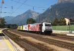 Die berraschung des Tages:Lomo 185 666-5 + 185 664-0 + 189 908-7 sind auf dem Weg nach Kufstein,Brixlegg (sterreichurlaub 20.08.09)