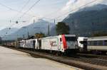 185 664, 185 661 und 139 312 von Lokomotion mit einem KLV Zug aus Italien im September 2009 in Brixlegg.