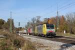 189 904 mit einem KLV Zug am 28.10.2011 in Aling.