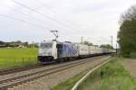 185 663 mit dem Ekol-KLV nach Arad am 29.04.2012 unterwegs am B Vogl.