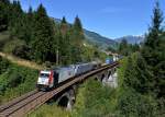 185 665 + 186 105 mit TEC 43125 aus Kln Eifeltor nach Verona am Hundsdorfer-Viadukt zwischen Bad Hofgastein und Angertal.