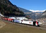 185 664 + 185 662 mit dem Winner-KLV nach Wuppertal am 08.03.2011 unterwegs bei St.