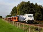 Die 185 662 mit einem Autozug am 13.10.2012 unterwegs bei Vogl.