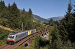 186 287 + ES 64 F4 - 005 mit KLV-Zug am 08.09.2012 bei Bad Hofgastein