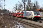 Lokomotion / RTC 186 287 mit einem AZ durch Aling am 05.03.2013