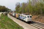 139 312 mit einem KLV Zug am 26.04.2013 bei Ostermnchen.