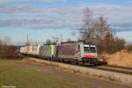 186 281 und 486 510 mit dem Ekol am 23.12.2013 bei Ostermünchen.