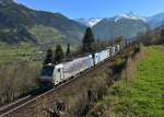 186 287 + 186 139 mit einem KLV am 02.11.2014 bei Angertal.