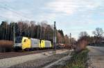 ES 64 U2 - 028 (Lokomotion) mit DGS 43136 in Grokarolinenfeld (17.01.2007)