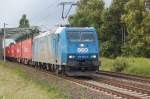 185 522-0 LTH am 19.06.2009 kurz nach berquerung der Mittellandkanalbrcke bei Peine