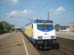 Die 146-16 mit dem Taufnamen Celle steht am 28.4.07 mit eingeschaltetem Fernlicht in Celle.