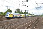 Metronom Doppelstocksteuerwagen am 16.07.19 in Hamburg Harburg vom Bahnsteig aus fotografiert