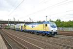 Metronom 146 539-2 am 16.07.19 in Hamburg Harburg vom Bahnsteig aus fotografiert