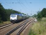 Die 146-11 fhrt am 16.7.07 mit dem ME 80853 in den Bahnhof Isernhagen ein