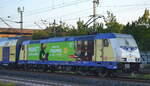 RB41 nach Hamburg-Hbf bei der Einfahrt Bf. Hamburg-Harburg mit metronom Eisenbahngesellschaft mbH, Uelzen [D]  146 532-7  [NVR-Nummer: 91 80 6146 532-7 D-BTH], diese trägt seit geraumer Zeit diese gelungene Werbefolie. 