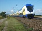 Der ME 80830 mit Fahrtziel Hannover Hbf fhrt am 17.8.07 durch Burgstemmen