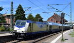 metronom Eisenbahngesellschaft mbH, Uelzen [D] mit ihrer  146 538-4  [NVR-Nummer: 91 80 6146 538-4 D-BTH] mit dem RE 3 nach Uelzen am 09.07.24 Abfahrt Bahnhof Hamburg-Harburg. 

