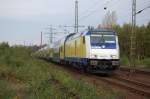 246 011 (metronom,IGT) mit ME nach Hamburg Hbf am 18.10.2008 in Unterelbe