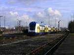 D-ME 55 80 86 73 312-5 Steuerwagen bei der Ausfahrt in Cuxhaven am 07.03.2009.