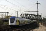 Hansestadt-Express: ME81149, Bremen Hbf - Hamburg Hbf, mit Schublok 146 534 passiert Weddel.