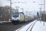 146 533-5 mit ME Gttingen - Hannover Hbf am 9.2.2010 bei der Ausfahrt aus Kreiensen