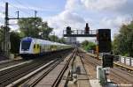 Metronom-Sonderzug Cuxhafen - Berlin Ostbahnhof,beim passieren der Brcke ber die Strae des 17.Juni (S-Bhf Tiergarten 18.09.10)