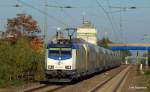 ME 146-07  Lauenbrck  bei der Einfahrt mit ME 81162 Hamburg Hbf - Bremen Hbf am 10.10.10 in Tostedt.