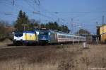 101 070-1  ADLER MANNHEIM  mit dem IC 2371 von Hamburg-Altona nach Karlsruhe Hbf in Suderburg. ME 146-13  Alfeld  (146 513-7) metronom Eisenbahngesellschaft mbH mit dem metronom (ME 82827) von Uelzen nach Gttingen, wartete auf die berholung des IC 2371. 23.03.2012