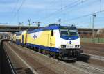 146 509 (146-09) mit einem Metronom nach Bremen am 21.03.2009 bei der Ausfahrt in Hmburg-Harburg.