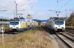 METRONOM - ME 146-07 und ME 146-08 am 05.11.2013 in Tostedt / Niedersachsen.