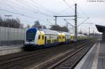 In Winsen(Luhe) hatte Einfahrt der metronom (ME 81622) von Lüneburg nach Hamburg-Harburg und geschoben hatte die 146 512-9.