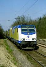 ME 146-07 mit ME 80943 (Hamburg Hbf–Uelzen) am 28.03.2007 in Bienenbttel, aufgenommen vom Bahnsteigende