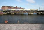 ME 146-18 ( 50.000.000 km – Sicher mit dem Zug durch Niedersachsen ) mit DLr 82745 (Tostedt–Hamburg Hbf) am 18.05.2012 auf der Oberhafenbrcke in Hamburg