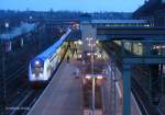 In Hamburg-Harburg ist der metronom ME 80958 aus Uelzen zur Weiterfahrt nach HH Hbf; 17.02.2007
 
