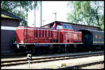 Mak Stangenlok V 2 der Mindener Kreisbahn bei der Fahrzeugausstellung am 10.5.1998 in Minden.