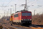 MEG 701 (155 124-1) mit MEG 111 (298 102-5) in Recklinghausen-Ost 25.2.2019