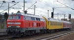 MEG  218 390-3/304  (NVR-Nummer:  9280 1 218 390-3 D-MEG ) mit Funkmesszug + Steuerwagen am 18.02.20 Durchfahrt Bf.