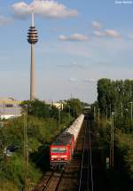 MEG Zementzug von Regensburg Ost kommend, am Freitagabend, 24.