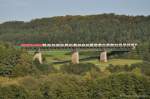 MEG Zementleerzug am 27.09.2011 auf der Talbrcke bei Deining