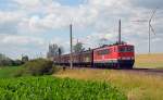 Mit dem Sluiskil-Pendel nach Buna fuhr 155 124 alias MEG 701 am 10.07.15 durch Wellen Richtung Magdeburg.