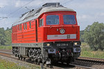 232 239-4 (Ex DR 232 239) Solo am 09.08.2016  12:55 nördlich von Salzderhelden am BÜ 75,1 in Richtung Kreiensen