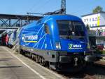 Die Br.1116 911-7 der Mittel-Weser-Bahn MWB war am 15. und 16.September 2007 in Gppingen zur Besichtigung bereitgestellt. Hier am 16.September 2007 am Bahnsteig im Bahnhof Gppingen.