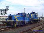 Ungewohnter Gast im Bahnhof Heidenau am 17.09.2007: V 241 (ex DB 333) und V 661 (ex DB V 60) der Mittelweserbahn.