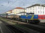 V 2102 der MWB mit Kesselwagenzug am 5.9.2008 in Regensburg.