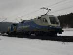 1116 912 & mit Anhngsel beide Lokomotiven der MWB, zwischen Gemnden (Main) und Karlstadt (Main), am 03.02.2010